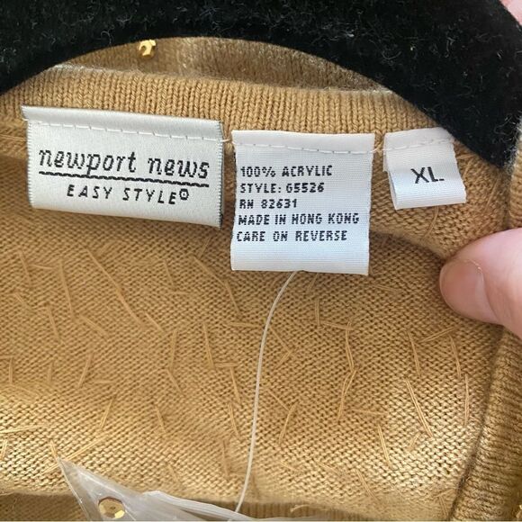 Newport News Womens V-Neck Long Sleeve Sequins Wrap Top Blouse Brown Size XL - Picture 12 of 15